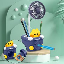 아이디어상품 3in1 귀여운 캐릭터 연필깎이 탁상선풍기 연필꽂이, 냥이