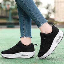 Prosekor 여성 편한 여름 신발 메쉬 경량 통기성 에어쿠션 운동화 5cm 키높이 스니커즈