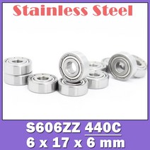 자전거베어링 S606ZZ 베어링 6x17x6mm 10 PCS 440C 롤러 스테인레스 스틸 S606Z S606 Z ZZ 볼