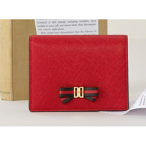 닥스 레드 DD 로고 투톤 리본 포인트 여성 카드 반지갑