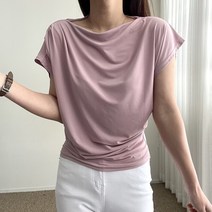 에이치스 우아한 어깨셔링 드레이프 페미닌 나시 블라우스티