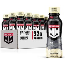 수입보충제 Muscle Milk Pro 고급 영양 단백질 쉐이크 녹아웃 초콜릿 11.16 Fl Oz 12팩 32g 설탕 1g 비타민 및 미네랄 16종 섬유질 5g 운동 회복 활력을, [01] 병, [03] 바닐라, [01] 11.16 Fl Oz 12팩