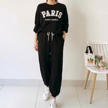 퍼니걸스 3984 데일리 배색 맨투맨 조거 트레이닝 상하 세트