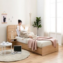 줄리아 LED 3단수납형침대+독립CL라텍스폼20 SS, 콤비