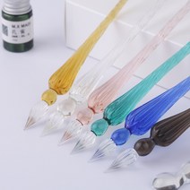 버터필감 글라스펜 유리펜 캘리그라피 유리 딥펜, 핑크