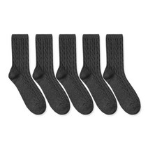 비비드칼라 남여공용 탐사 꽈배기 부드러운 극세사 기모 겨울 5켤레 세트 양말