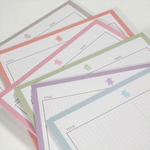 [3+1 event] 하마 캐릭터 풍돌이 B5 모눈 떡메모지 / 6color, 핑크, 선택:핑크