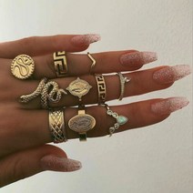여성 뱀 반지 세트 anillos 보석 bague femme 여자 조정 가능한 펑크 액세서리 패션 schmuck 주얼리