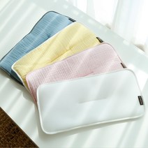 신생아 매쉬 거즈양면 베이비필로우 낮은 납작베개, 옐로우그린(거즈양면)