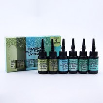 MYKOMI 24색 UV 레진 UV Resin 액세서리 DIY 6색 세트 반짝반짝 레진+몰드, 1세트 6색