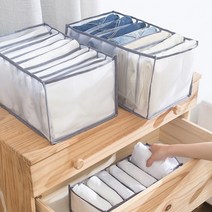 칸칸이바지보관망 의류 티셔츠 바지 정리함 수납함 옷정리, 그레이 2종세트(S+L), 그레이, 1개