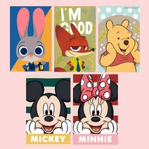 디즈니 미키 주디 닉 곰돌이 푸 DIY 그림그리기 취미 미술 색칠도안 미니이젤 10x15, 미니마우스
