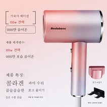 DFMEI 전기 헤어 드라이어 가정용 강력한 고출력 조용한 음이온 헤어 케어 소형 헤어 드라이어, 그라디언트 분말-음이온 [기숙사]-800W