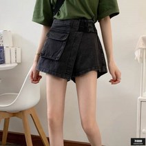 가바바 여성 청반바지 캐주얼 심플 포켓포인트 치마바지 여름 데님반바지 G46938