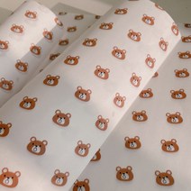 대량 1000매 왁스페이퍼 샌드위치포장지 베이킹 토스트 크로플 떡 포장 유산지 미니 도시락케이크 빵 김밥 포장지 식품지, 베이비 베어