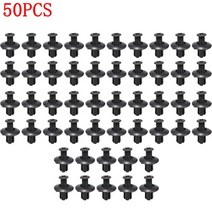 자동 패스너 클립 50PCS 8mm 블랙 플라스틱 리벳 나사 자동차 범퍼 펜더 구멍 인테리어 장식 액세서리, [03] 50PCS