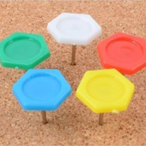 10P 직장인 컬러 육각 긴압정 사무용품