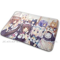 야자 Nekopara-소녀용 매트 카펫 러그 미끄럼 방지 워터 흡수 도어 네코파라 애니메이션 네코 고양이 캣걸 귀여운 바닐라 소녀 코코넛 코콜라, [01] 50 센치메터 x 80 센치메터, [01] Quality Product