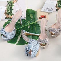 파이톤 슬리퍼 킬힐 14.5cm 가보시 뮬 파티슈즈