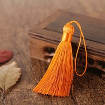 더치커피 메이커 2/5pcs 8cm 짧은 술 스파이크 폴리 에스터 실크 작은 북마크 키 체인 tassels DIY 바느질, 02 orange_01 8cm  2pcs