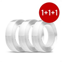 1+1+1 초강력 붙여보개 양면테이프 두께 2mm 중량무시 다용도 투명 흔적없는 만능 괴물접착력, 2미터(3개입)