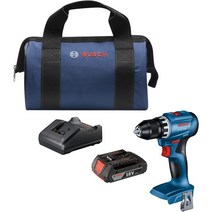 보쉬 GDX18V-1800B12 18V EC 브러시리스 1/4인치 및 1/2인치 투인원 비트/소켓 임팩트 드라이버 키트(2.0Ah 슬림팩 배터리 포함), 기본