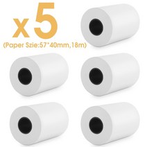 스티커출력기 블루투스라벨프린터 송장 휴대용 프린터 58mm 휴대용 무선 블루투스 감열식 프린터 티켓 지, 03 5PK Roll Paper_02 미국 플러그
