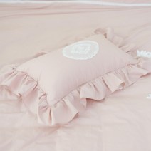 디케이홈 [고밀도 바이오워싱 쿠션] 레이스 모티브 프릴 쿠션 (솜포함) 일반쿠션, 화이트