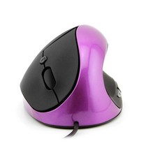 chyi ergonomic vertical 유선 마우스 충전식 5d optical usb 무음 마우스 1600 dpi office 건강 게임용 마우스 pc 노트북, 보라색 쥐