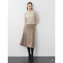 올리비아로렌 신상품 언밸런스 플루이드 단색 A라인 스커트 VOCDK3W9221