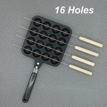 12 홀 알루미늄 합금 타코야키 팬 메이커 18 치비 마루코 기계 베이킹 폼 금형 문어, [03] 16 holes