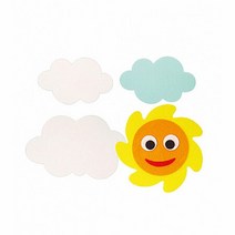 펠트소품 해님과 구름 세트 (교실 학급 환경 미화 게시판 꾸미기), 상세페이지 참조, 상세페이지 참조