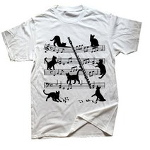 대나무단소 플라스틱 단소 Flautist Cats 플루트 플레이어 티셔츠 그래픽 코튼 스트리트웨어 반팔 생일 선, 01 WHITE_04 L