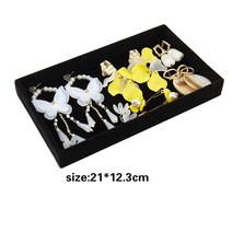벨벳 보석 보관 트레이 디스플레이 홀더 스탠드 팔찌 목걸이 반지 상자 쇼케이스 서랍 정리, [16] 19