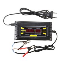 자동차 배터리 충전기 산업용 12v 6a 스마트 납산 고속 충전 12v 오토바이 트럭 자동 자전거 lcd 디스플레이 110v 220v, 유럽 ​​연합 플러그 6a 12v, 1개