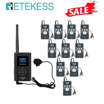 RETEKESS 1 FM 송신기 + 10Pcs FM 라디오 수신기 PR13 무선 음성 전송 시스템 가이드 교회 회의 훈련, FT11-PR13