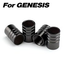 벨브 스템 캡 현대 창세기 g80 g70 g90 gv80 자동 스타일링 장식 용품에 대 한 4 개대 자동차 밸브 휠 타이어 공기 줄기 커버 액세서리, 검은색