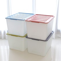 올리오 다용도 대형 대용량 플라스틱 리빙박스 옷 속옷 소품 서류 장난감 이불 트렁크 팬트리 수납함 정리함 수납박스 110L 2개, 그린