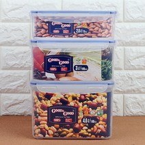 socean FDA 손질 야채 채소 보관통 진공 보관 용기 사각 중 냉장고 냉동고 정리 식기세척기 반찬통 국산 냉장고 쌀통, 2L