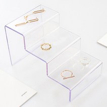 계단식 향수 진열대 트레이 진열장 악세사리 판 3단 화장대 꾸미기 매장용 쇼케이스 장식장 주얼리 정리대 귀금속 디스플레이 홀더 투명 소품 화장품 전시대 디피, 2단