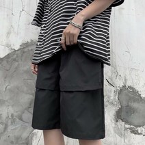 남성 아메카지룩 5부 팬츠 허리 밴딩 베이직 데일리룩