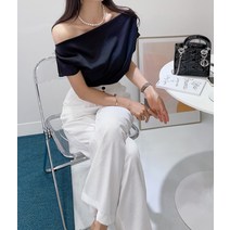 더끌레르 / 로지 드레이프 오프숄더 셔링블라우스(4color)