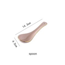 플레이팅접시 수입그릇 예쁜 디저트 명품 그릇 핑크 세라믹 디너 접시 요리 식기 세트 황금 테두리 케이크, 01 Spoon