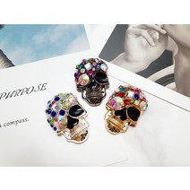 럭셔리 스컬보석 볼마크 골프악세사리 버디용품, 실버