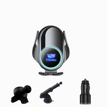 Ecool 캐딜락 고속 무선 충전 핸드폰 거치대 ATS CT6 XT5 CT5 XT4 CT4 에스컬레이드 캐딜락로고 QC 3.0 시거잭 무료, CT4(20년~현재), Cadillac black1