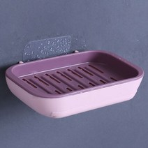 접착식 물빠짐 비누 받침대 홀더 거치대 수세미 케이스 탈부착식, 1개, 핑크버건디
