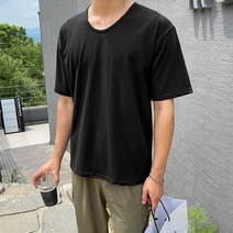 조군샵 실켄드 쿨에버 U넥 반팔티 T7131