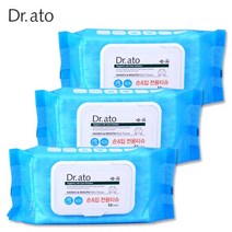 Dr.ato 닥터아토 손&입 전용티슈 캡형 아기물티슈 52매입 손닦을때 침닦을때, 3팩