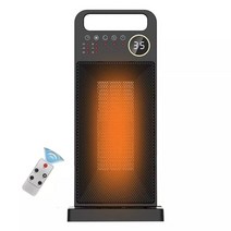 휴대용 히터 원격 제어 PTC 적외선 난방 팬 2000W 장비 3 단 속도 전기, 검은색, 영국