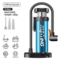 Xunting 120PSI 자전거 미니 풋 플로어 펌프 휴대용 자전거 타이어 펌프 압력 밸브가 장착된 핸드 자전거 펌프, PT 파랑색